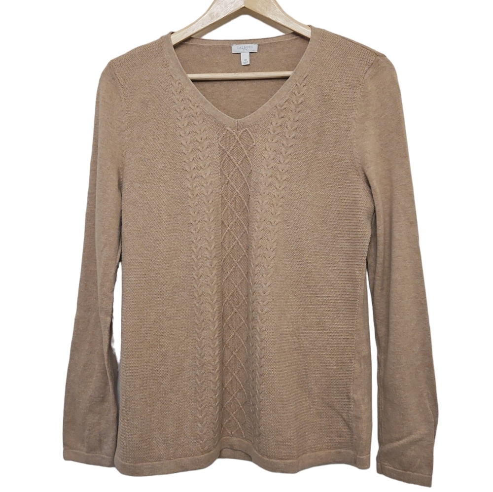 Talbots Cotton Tan Sweater Size Medium